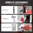 thumbnail image 6 of VEVOR Meat Grinder, 3 Lbs/Min Capacity Electric Meat Grinders with Blade, Grinding Plate, Sausage Maker, Kubbe Kit, Stainless Steel Meat Mincer for Home Kitchen, 6 of 9