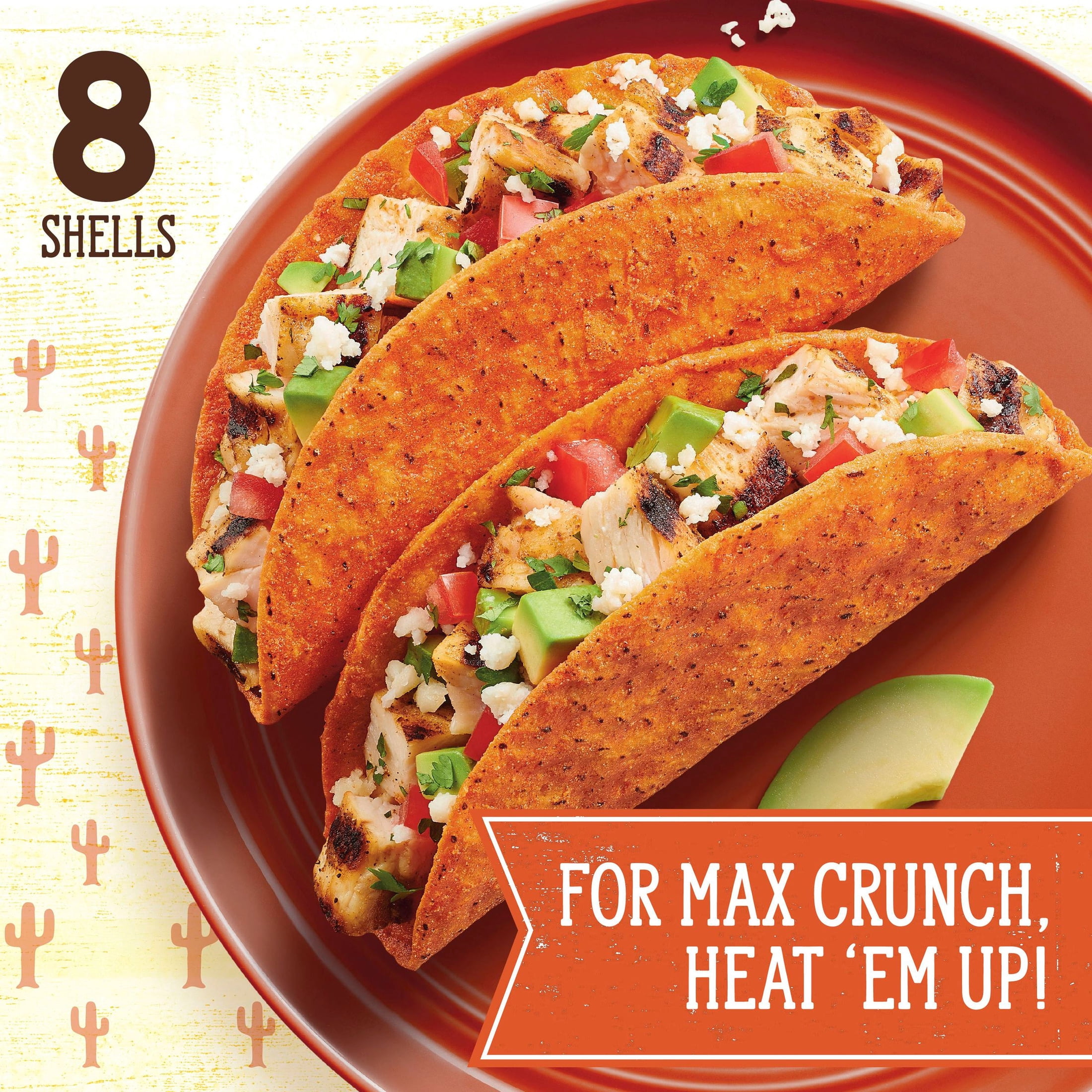 (6 pack) Old El Paso Carb Advantage Crunchy Taco Shells, Nacho Cheese Flavored, 8 Count, 3.95 oz