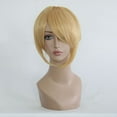 thumbnail image 2 of Unique Bargains Human Hair Wigs for Lady 14" Gold Tone Wigs with Wig Cap Shoulder Length, 2 of 6