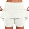 thumbnail image 2 of Ruyang Dance Skirts for Women Women's Pocket Pants Solid Mid Waist Culottes Short Skirts Skinny Pants, 2 of 9