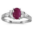 thumbnail image 2 of Oval Ruby and Diamond Ring in 14K White Gold (0.95ct), 2 of 2