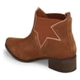 thumbnail image 3 of Klub Nico Zelha Cognac Suede Star Chelsea Fashion Block Low Heel Ankle Boots (Cognac, 9), 3 of 4