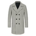 thumbnail image 5 of INSPIRE CHIC Trench Coats for Men's Double Breasted Herringbone Notched Collar Winter Overcoats, 5 of 5