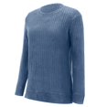 thumbnail image 6 of VISALY Pullover Crewneck Sweatshirt Tunic Sweatshirt Long Sleeve Shirts Loose Fit Casual Tops Fall Fashion Pullover Sweaters Side Oversized Sweatshirt Pullover Women Sweater Shirts Blue S, 6 of 9