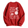 thumbnail image 4 of WOYY Girl's Cute Sweatshirt Preppy Graphic Crewneck Long Sleeve Pullover Top, Red, Sizes 3-14, 4 of 6