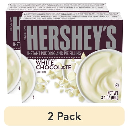 (2 pack) Hershey's White Chocolate Instant Pudding and Pie Filling, 3.4 oz Box