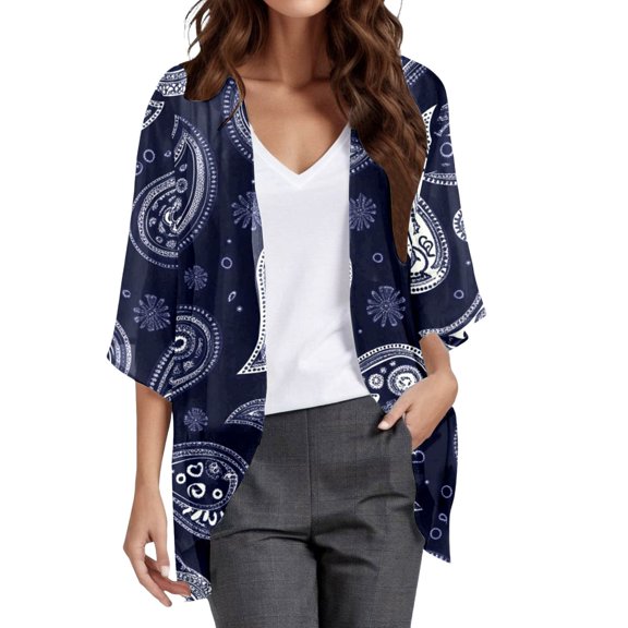 Women's Boho Printed Chiffon Cardigan Lightweight Cover Up For Beach Vacation Casual Daily Wear Spring Summer Fall Fashion