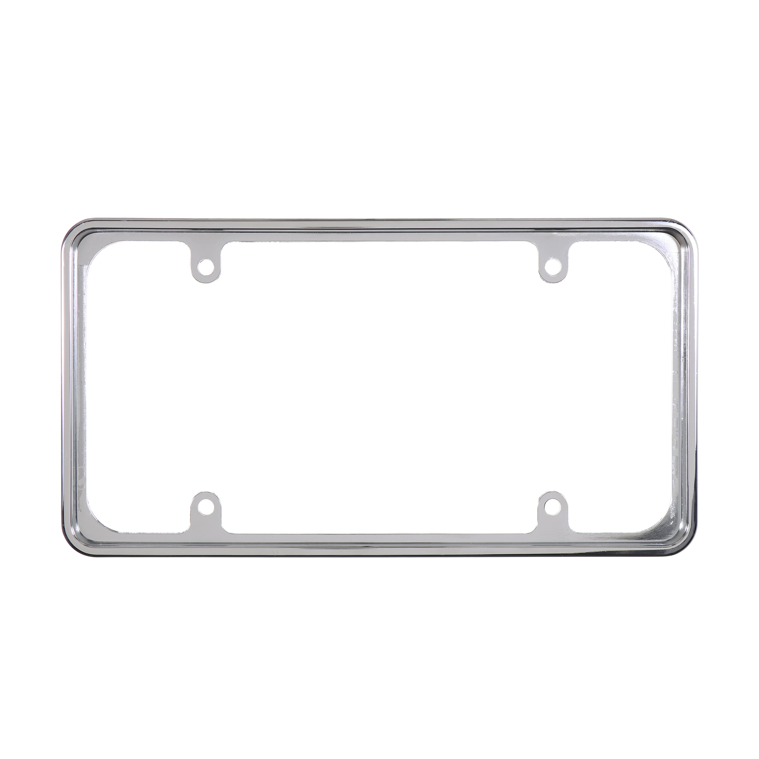 Auto Drive Recessed Automotive Metal License Plate Frame, Chrome