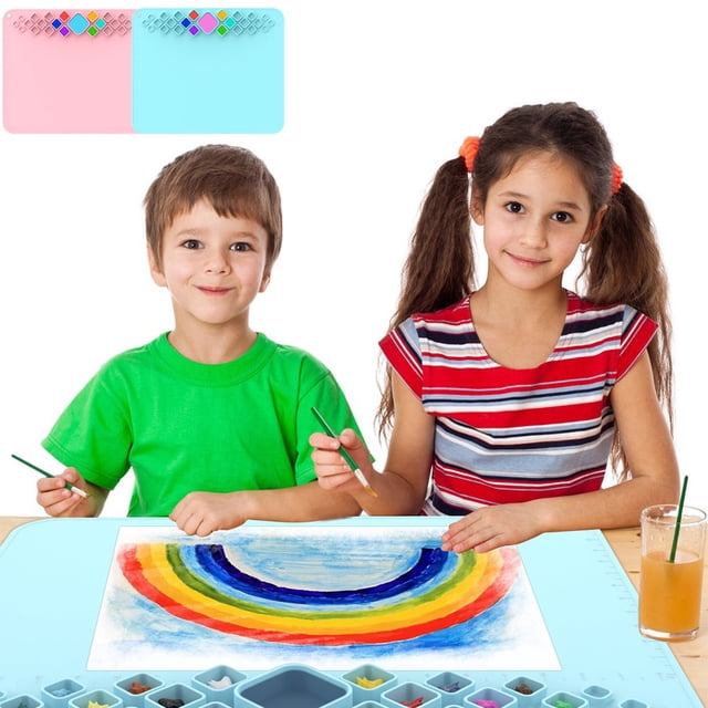 20‘‘ Multifunctional Silicone Craft Mat Silicone Painting Sheet with Palette Inch Scale Large Silicone Sheet for paint wate