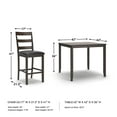 thumbnail image 6 of Signature Design by Ashley Coviar 5 Piece Counter Height Dining Set, Includes Table & 4 Barstools, Brown, 6 of 7