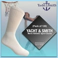 thumbnail image 2 of Yacht & Smith Mens Wholesale Bulk Cotton Socks, Athletic Sport Socks Shoe Size 10-13 (120 Pairs White), 2 of 7