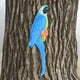 thumbnail image 4 of Adornos de Estatua en La Pared Escultura de Pájaros Decoración Artesanía Figuras de Loros Artificiales para Exteriores, , Patio , Azul Macarena Estatua de loro, 4 of 8