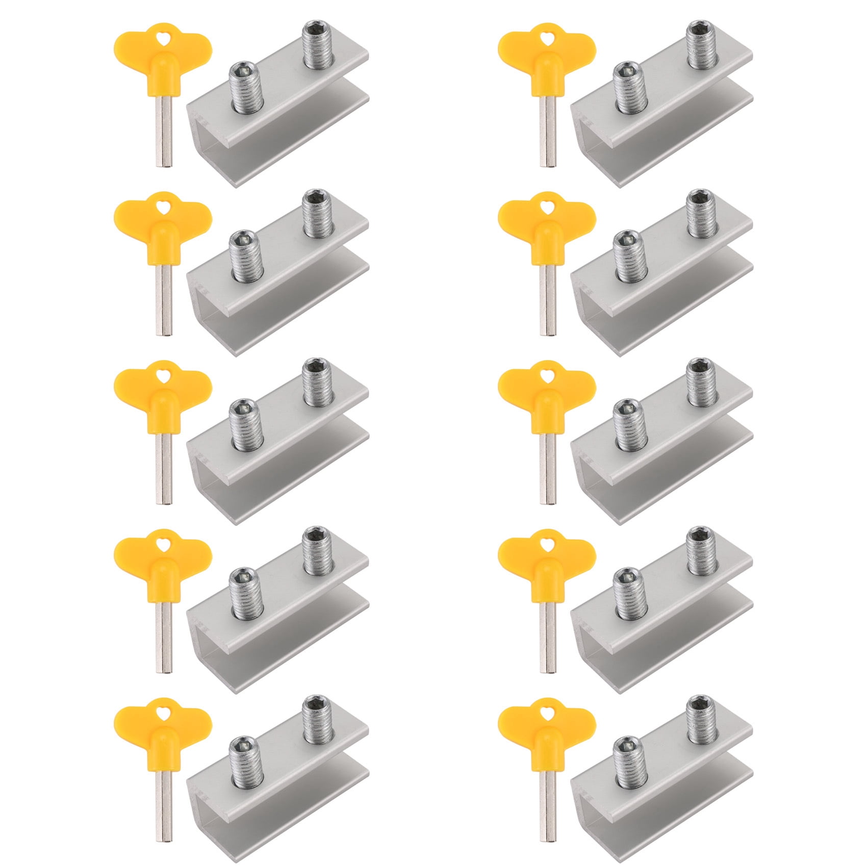 10 Set Sliding Sash Stopper Cabinet Locks Straps Doors Security Anti-Theft Lock Window Sliding Door Doors Lock Two Holes