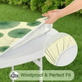 thumbnail image 5 of Green Tie Dye Fan Pattern Round Fitted Tablecloth with Elastic Edge,Dining Table Cover Waterproof,Outdoor Round Tablecloth for Camping,Dining,Indoor and Outdoor, 5 of 7