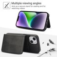 thumbnail image 6 of Decase for iPhone 15 Plus Flip PU Leather Back Cover with 2-in-1 Detachable Magnetic Wallet with 5 Card Slots Compatible Mag-Safe and RFlD Blocking Kickstand and Wireless Charging,Black, 6 of 7