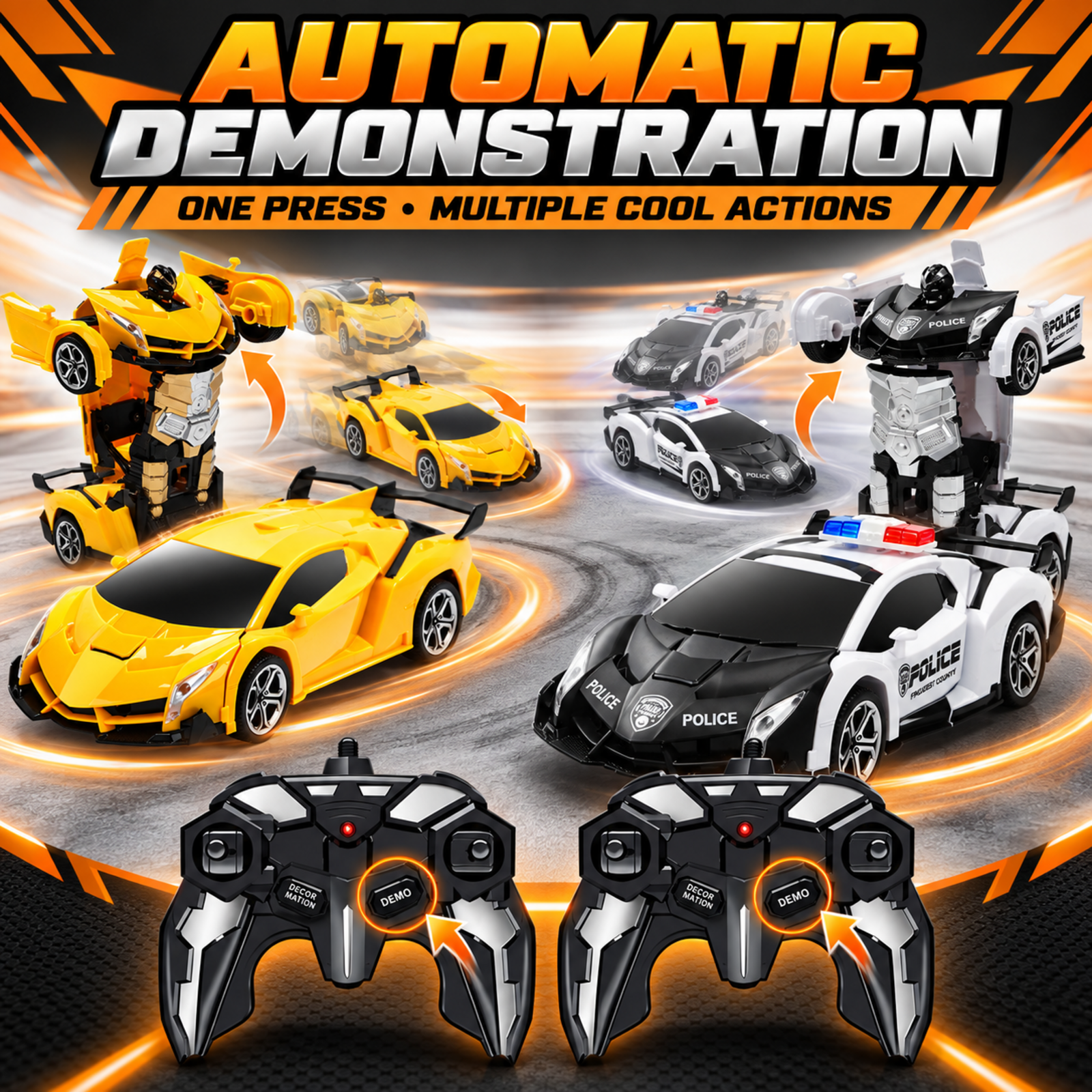 WEFONE 2-Pack Transforming RC Cars with 360° Rotation photo 4