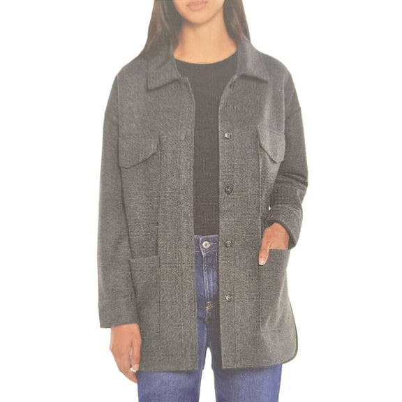 Banana Republic Ladies' Structured Gray 4 Pocket Super Soft Large Shirt Jacket Large