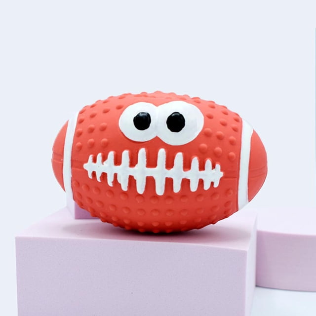 Pelotas Chirriantes de Juguete Duradero para Perros, Pelotas Interactivas Resistentes a Mordeduras para Perros, Juguetes para Mascotas, Pelotas de Eje , Rugby rojo Yinane Perros Juguetes Pelota