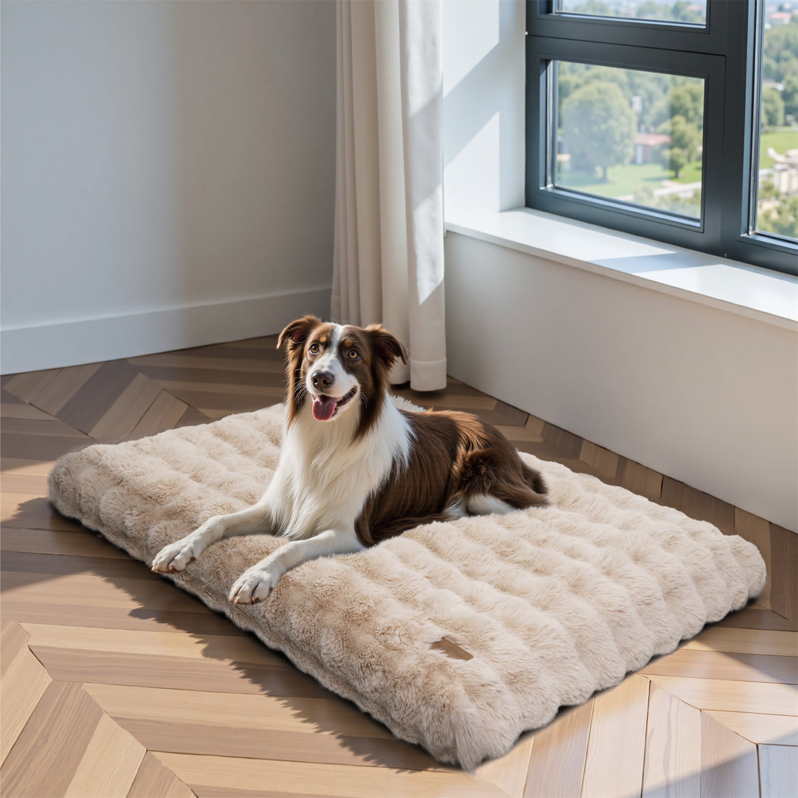 BingoPaw XXL Dog Bed Washable Calming Pet Crate Mattress with Removable Cover Waterproof