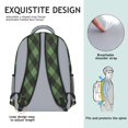 thumbnail image 4 of Green and Black Checkered Pattern Backpack for School, Cute School Bag with Adjustable Shoulder Straps and Padded Back, 15.3"x11"x6.7", 4 of 4