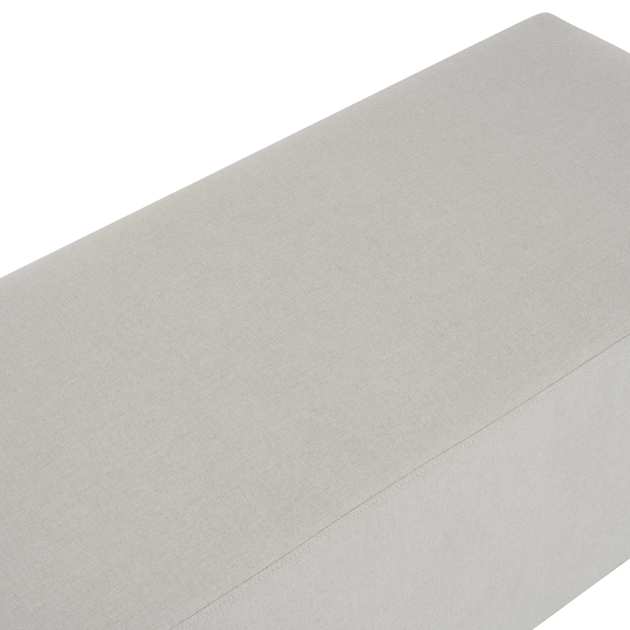 Christopher Knight Home Long Rectangular Ottoman Bench, White Upholstery with Rubberwood Base