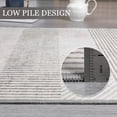 thumbnail image 3 of Modern Easy Area Rug Machine Washable Non-Slip Low Pile Stripe Pattern Rug for Living Room Bedroom Entryway (Gray 2'x6'), 3 of 6