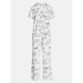thumbnail image 5 of Joyspun Women's Dreamy Soft Collection Short Sleeve Sleep Top and Open Leg Pants Pajama Set, 2-Piece, Sizes XS-3X, 5 of 5