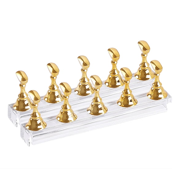 Uxgjfwu 2-Pack Acrylic Nail Holder for Painting Nails, Transparent Nail Display Stand, Magnetic Nail Tip Stand for Nail Art Practice