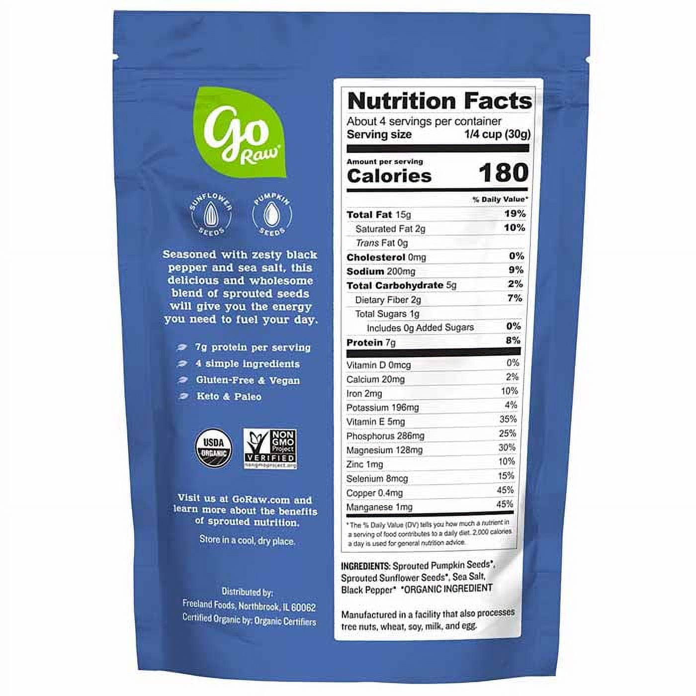 Go Raw - Seeds Snack Sea Salt Ppr, 4oz | Pack of 6