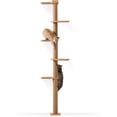 thumbnail image 1 of Tall Cat Tree, 5 Tier Floor to Ceiling Cats Tower, Wall-Mounted Kitten Scratching Post, Wild Simulation Kittens Wall Shelves, Suitable for Climb, Scratch, Lookout and Play, 1 of 9