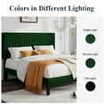 thumbnail image 5 of Allewie Queen Size Velvet Upholstered Platform Bed Frame with Adjustable Vertical Channel Tufted Headboard, Green, 5 of 11