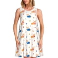 thumbnail image 1 of Vsdgher Robe d'Été Imprimée Chien Corgi et Cœur pour Femmes Robe de Plage Décontractée Col en U Sans Manches Ample avec Poche, 1 of 7