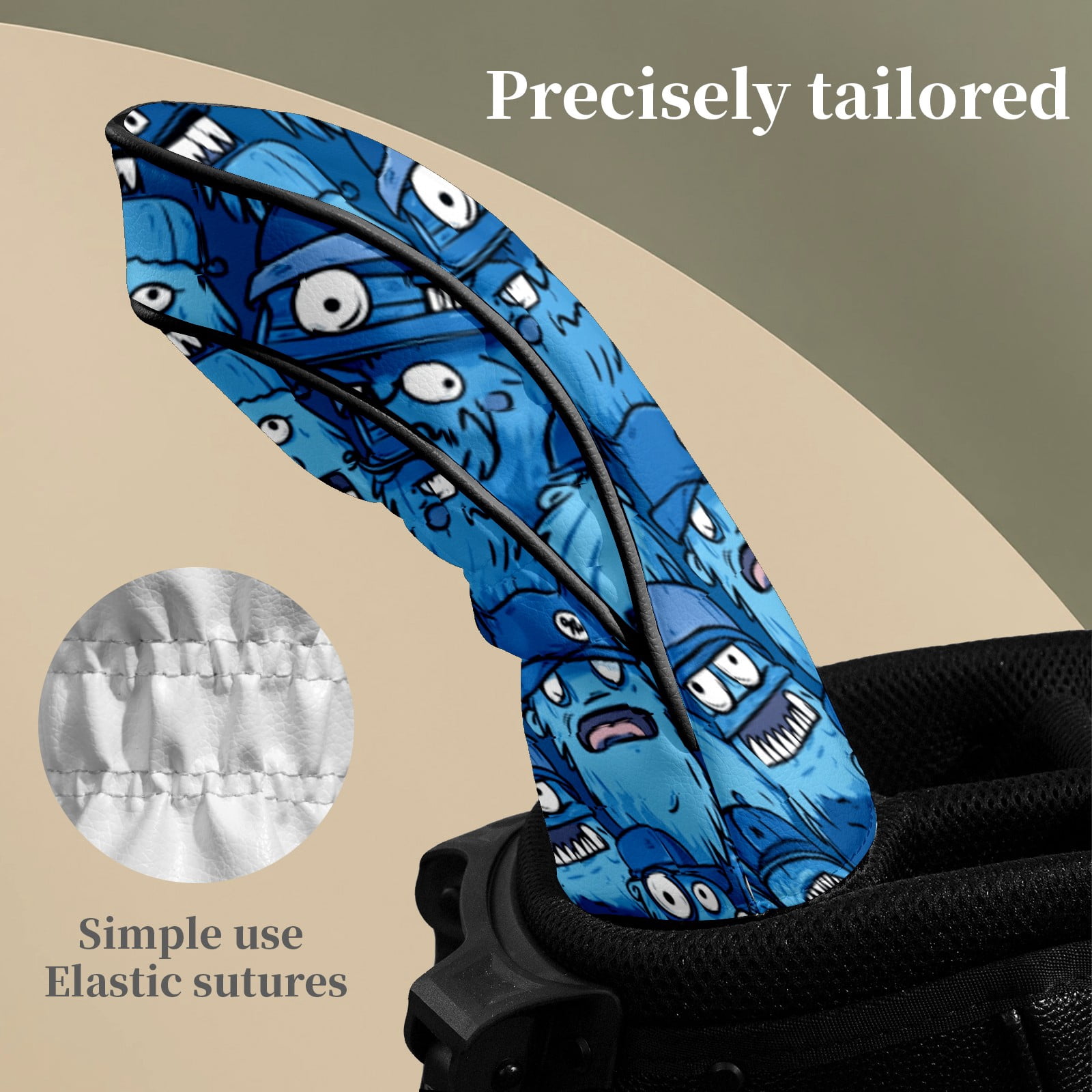 Golf Club Head Covers Monster Premium Plush Velvet Lining, Waterproof Golf Headcovers Driver & Fairway Woods for Scratch Protection Novelty Gift for Men & Women