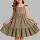 thumbnail image 2 of Vestido de Fiesta de Niña Bebé Color Sólido Plisado Casual con Botón Camisola Y Vestido de Princesa de Manga Larga Niñas de Moda Princesa Vestir, 2 of 6