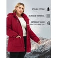 thumbnail image 5 of Soularge Women's Plus Size Winter Coat Warm Puffer Coat Jacket Winter Jacket Red 3X, 5 of 8