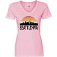 thumbnail image 3 of Inktastic Seattle Washington Skyline Sunset Women's V-Neck T-Shirt, 3 of 5