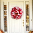 thumbnail image 3 of XYAIYT Front Door Christmas Wreath Christmas Decorations Outdoor Hanging Artificial Flower Linen Bow Elegant Holiday Door Decor Versatile Indoor Mantel Entryway Accent 15in Red, 3 of 5