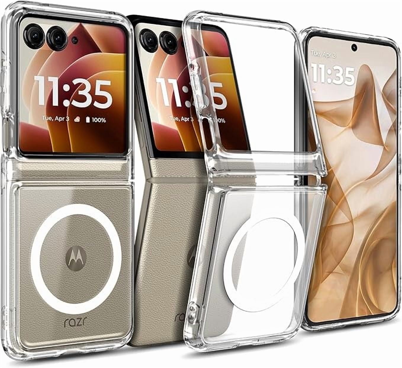 NGB SUPREMACY For Motorola razr 2024/2025/2026 Phone Case Transparent Clear Wireless Charging Magsafe/Qi Magnetic Car Mount Moto razr 2024/2025/2026 Case Cover