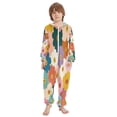thumbnail image 2 of Vzayyk 4T-14Y Size Aviliable Cozy One-Piece Footless Sleeper Pajama Colorful Abstract Flowers, 2 of 8