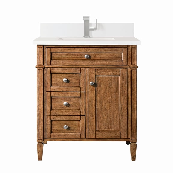 James Martin Vanities 650-V30-1Wz Brittany 30" Single Basin Poplar Wood Vanity Set - Brown