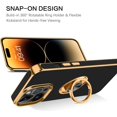 thumbnail image 3 of for iPhone 14 Pro Max Case, Slim Lightweight Ring Holder Kickstand Magnetic Car Mount Supported Electroplated Shockproof Protective Phone Case for iPhone 14 Pro Max 6.7" - Black, 3 of 16