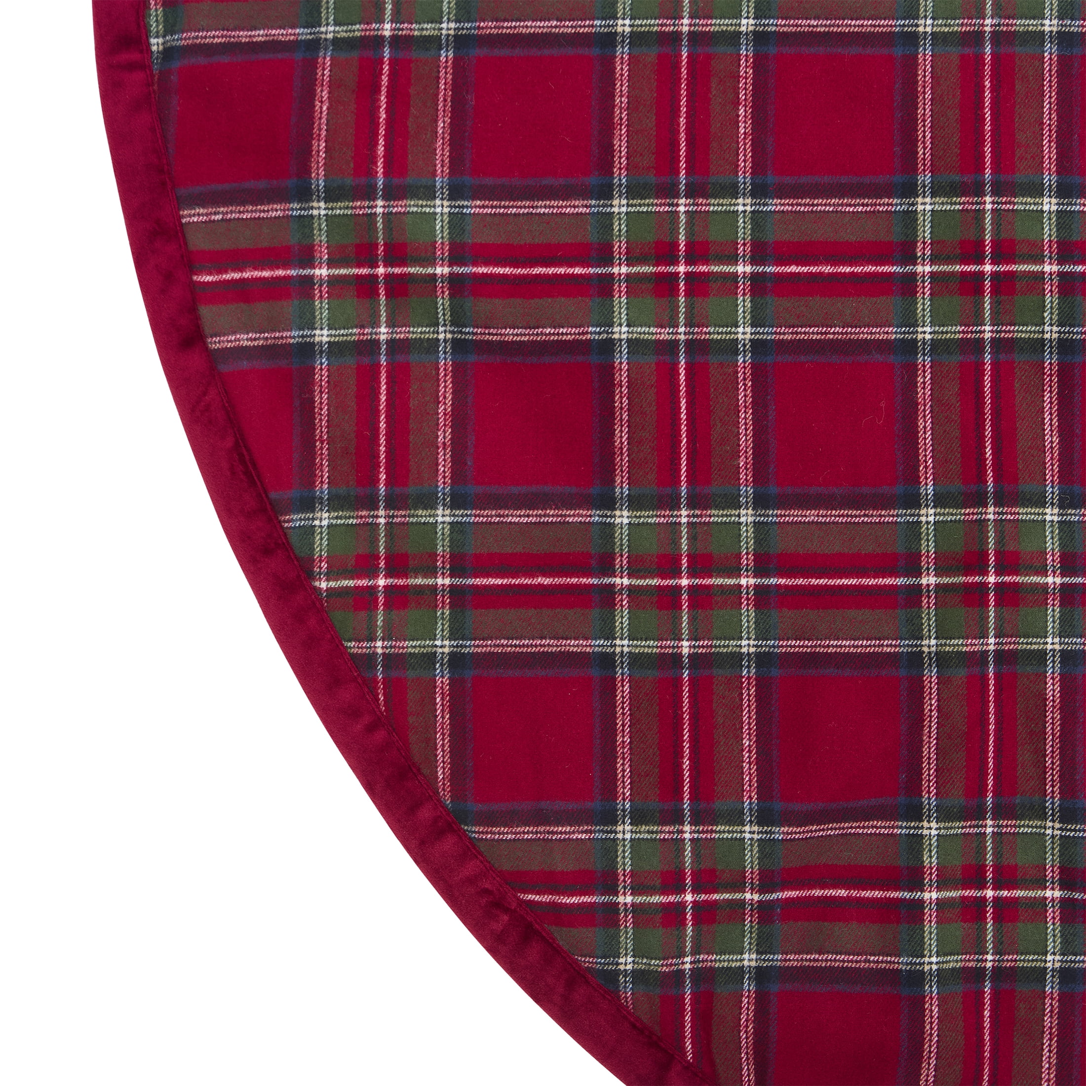 My Texas House Angie Red Plaid Christmas Tree Skirt, 60"