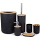 thumbnail image 1 of Set de 6 accesorios de baño de bambú y ecológicos con dosificador de loción, papelera, portacepillos, vaso para dientes, escobilla y jabonera Adepaton WLJ-1371, 1 of 4