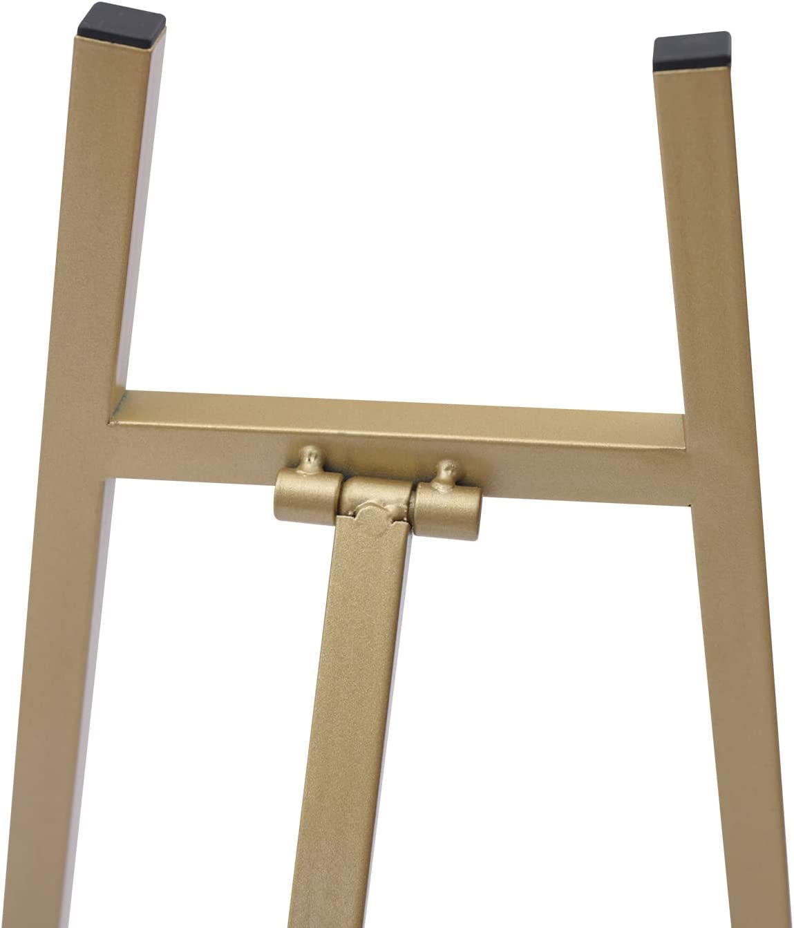 2Pcs Gold Foldable Floor Easel Stand Tall Steel Pipe Wedding Shops Display Rack