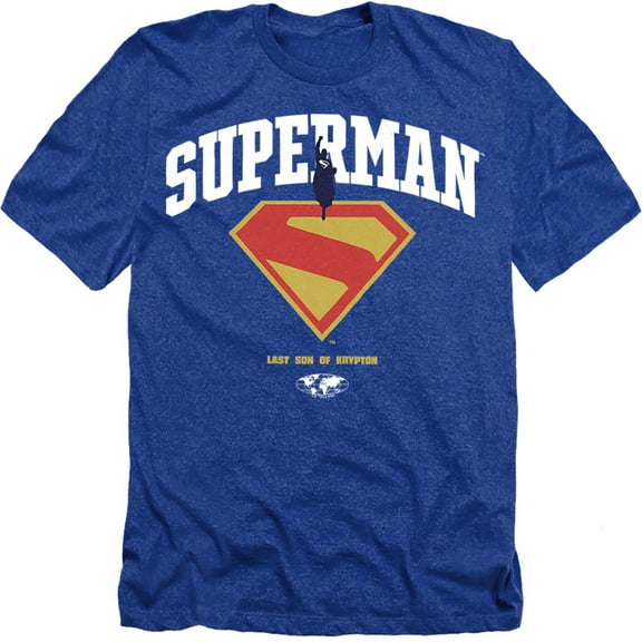 Superman 2025 College Logo Unisex Adult Heather T Shirt