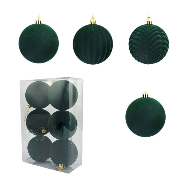 Christmas Decorations Christmas Decorations 6 Piece Flocked Christmas Balls Christmas Decoration Setmultiple Styles Of Christmas Tree Decorations Can Also Be Used For Other Party
