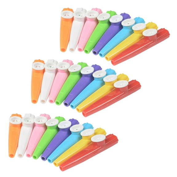 RENACLIPY 24pcs Mini Plastic Kazoos for Kids Amplifies Sound Simple Structure Music Performance 4.3×1×0.8in