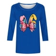 thumbnail image 4 of Camisetas Casuales de las Mujeres Impresas 3/4 Manga Cuello Redondo Blusa, Moda Ligera Superior para el Hogar Y el Uso Diario, Cómoda Imitación de la Tela Del Estante, 4 of 5