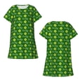 thumbnail image 5 of Salouo Happy St. Patrick's Day Print Short Sleeve Sleepshirt for Womens Comfy Nightgown Scoopneck Cute Nightdress Ruffle -XX-Large, 5 of 7