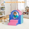 thumbnail image 6 of Lischwert Foam Climbing Blocks for Toddlers 1-3, 5pcs Soft Play Set with Tunnel Crawling Exploration Toys - Indoor Infant Safe Blocks for Baby Gym & Toddler Playground (Pink Blue), 6 of 8
